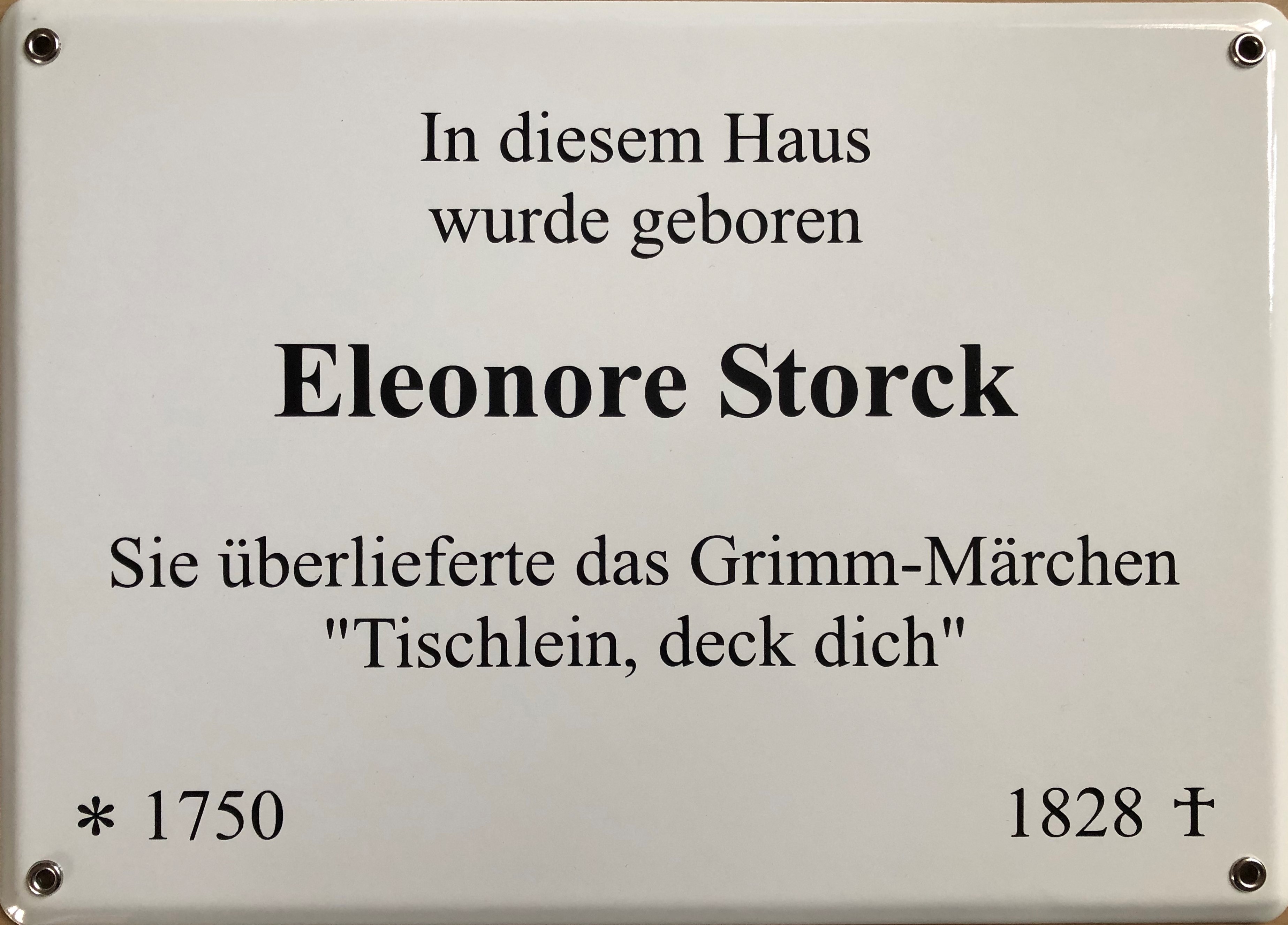 Gedenktafel Eleonore Storck