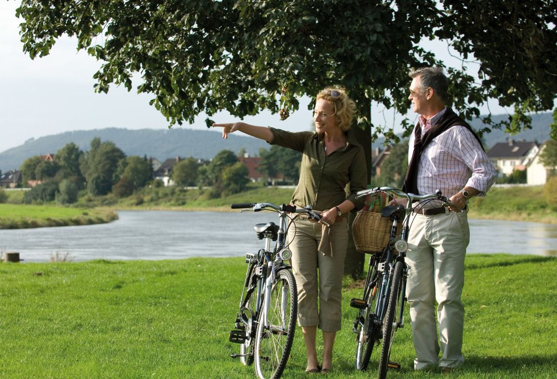 Radfahren Am Weser Radweg