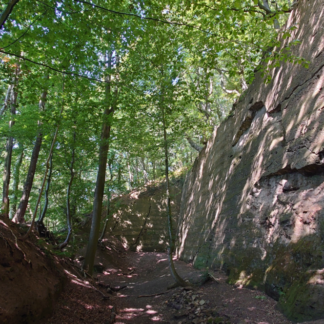 Steinbruch am Wald-Abenteuer-Pfad in Porta Westfalica