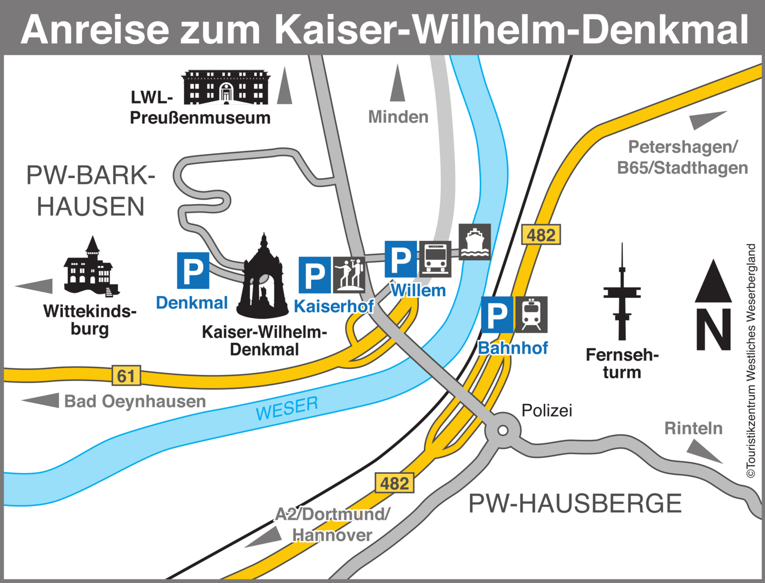 Anreiseskizze Kaiser-Wilhelm-Denkmal