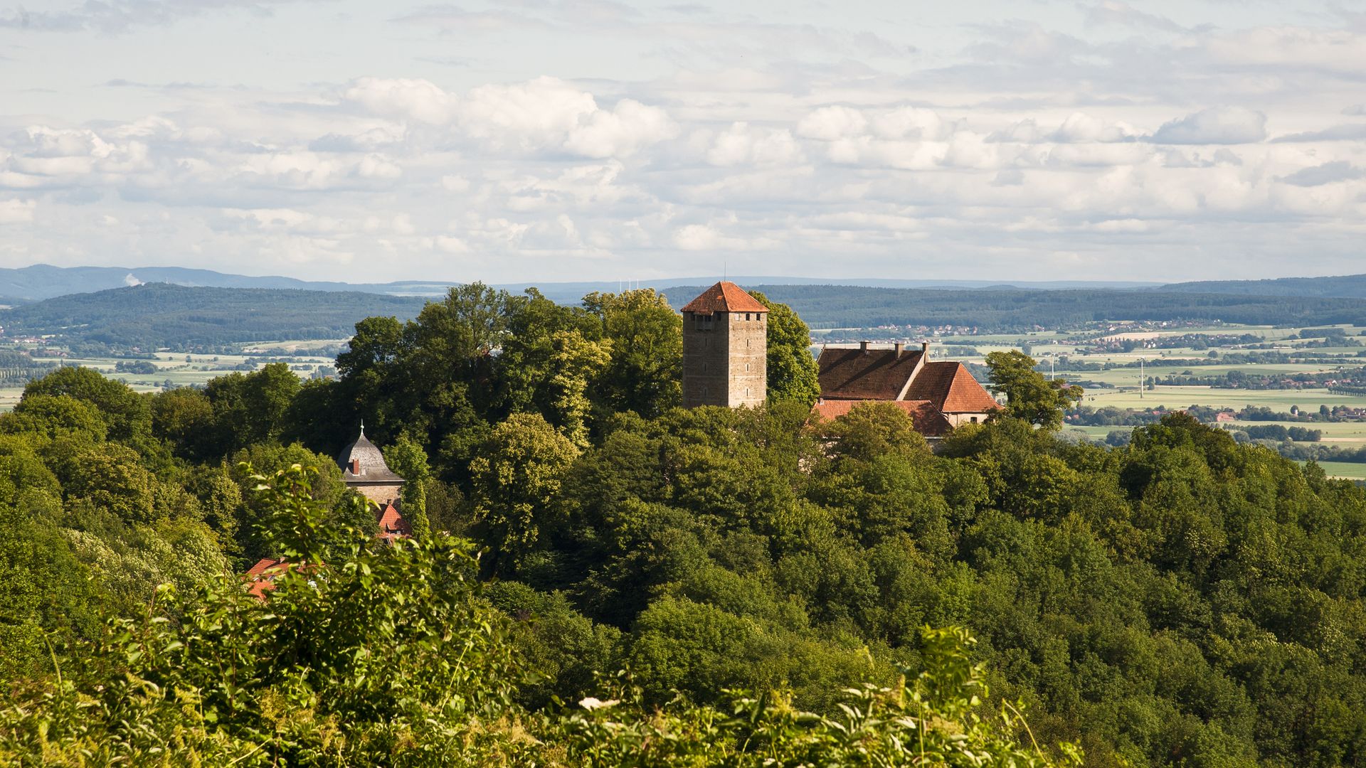 Burg Schaumburg auf dem Berg mitten im Wald, Rinteln