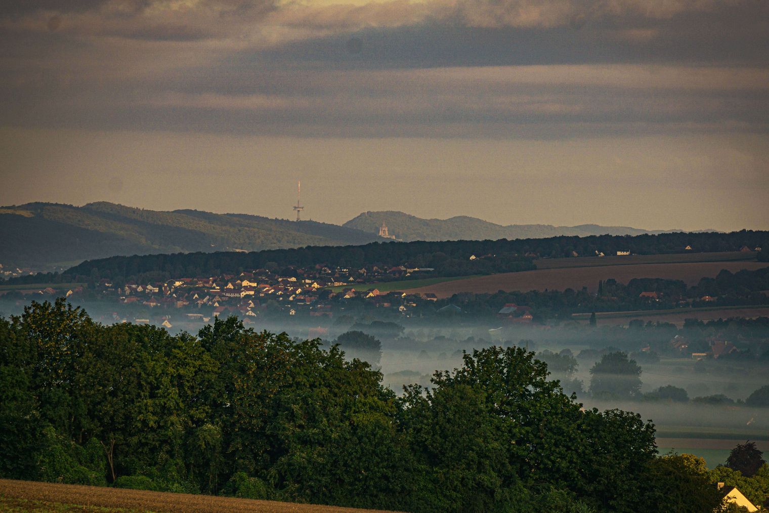 Nebel über den Feldern, Auetal
